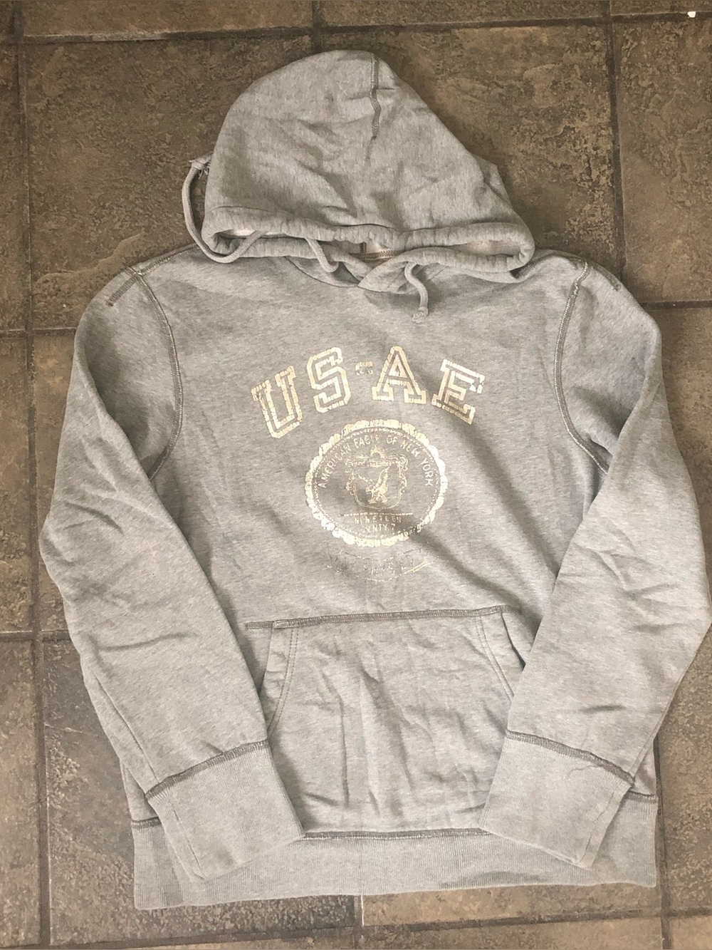 Vintage Y2K American Eagle Men’s Hoodie Military Emblem Size Large